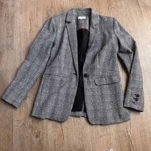 Loft Plaid Knit Modern Blazer